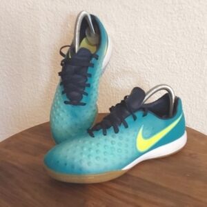 Nike Magistax Onda 11 Blue Rio teal Volt Obsidian Clear Jade Athletic Shoes Sz.7